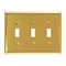 Amerelle Amerelle Century Polished Brass 3 gang Stamped Steel Toggle Wall Plate 1 pk 163TTTBR - alternate 3